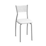 Cadeira de Aço Florença C121 Compoarte Cromado/Branco