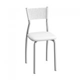 Cadeira de Aço Gênova C122 Compoarte Cromado/Branco
