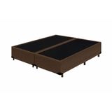 Base Cama Box Bipartido Casal Suede Marrom 40x138x188