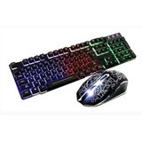 Teclado E Mouse Retroiluminado Led Gamer C/ Fio Usb - Jogos