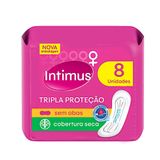 Absorvente Intimus Gel Tripla Proteção Cobertura Seca Sem Abas Com 8 Unidades