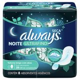 Absorvente Always Ultrafino Noites Tranquilas Seca Com Abas 8 Unidades