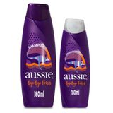 Kit Shampoo Aussie Bye Bye Frizz Maciez E Brilho 360ml E Condicionador 180ml