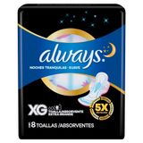 Absorvente Noturno Always Noites Tranquilas Suave Extra Grande Com Abas 8 Unidades