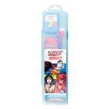 Kit Viagem Dentalclean Infantil Justice League 1 Escova Dental + 1 Fio Dental + 1 Gel Dental + Estojo
