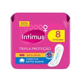 Absorvente Intimus Gel Tripla Proteção Cobertura Suave Sem Abas Com 8 Unidades