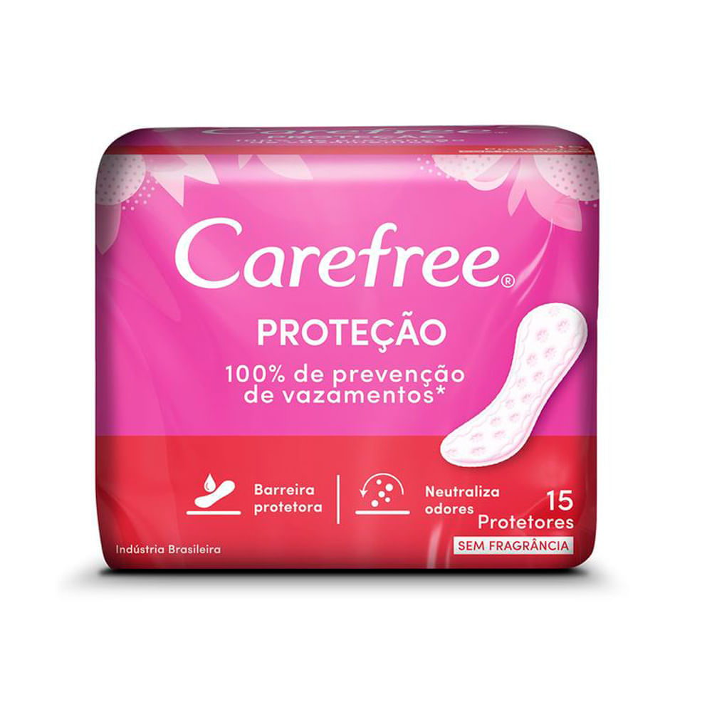 Protetor Diário Carefree Proteção Sem Perfume 15 Unidades