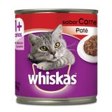 Ração Para Gatos Whiskas Adulto 1+ Anos Patê Sabor Carne Lata 290g