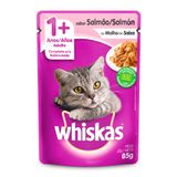 Ração Úmida Para Gatos Whiskas Adulto 1+ Anos Sabor Salmão Ao Molho Em Sachê 85g