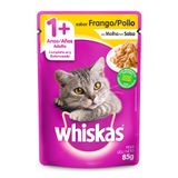 Ração Úmida Para Gatos Whiskas Adulto 1+ Anos Sabor Frango Ao Molho Em Sachê 85g