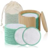 Almofadas De Removedor De Maquiagem De Algodão De Algodão De Bambu Reutilizáveis Reutilizáveis, Rodadas De Algodão De Bambu Reutilizáveis, 1