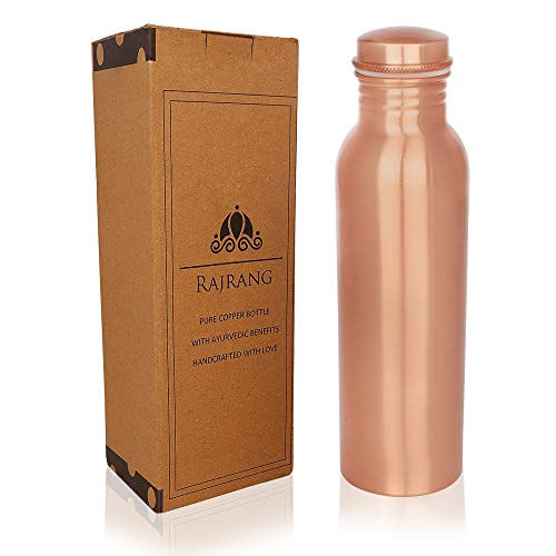 Garrafa Água Cobre Puro 963ml - Vaso Prova Vazamentos Ayurveda Saúde Esportiva, Fitness, Yoga 1000ml