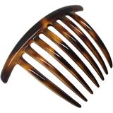 Francês Twist Large Shell Brown 7 Dentes Grande Acetato De Celulose Conjunto De 3 Pentes Laterais De Cabelo