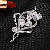Mulheres Elegantes Broche Flor Corsage Zircão Micro-incrustado Cicatriz