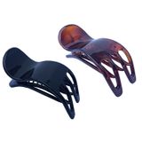 Francês Simplesmente Urso Cub Paw Conjunto De 2 Conchas De Tartaruga E Black Celluloid Meio Slide Lado Em Jaw Yoga Hair Claws Clipes