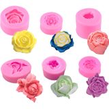 6 Moldes 3d Para Fondant De Flores De Rosas En 3d, Molde De Silicona Con Forma De Rosa, Molde De Silicona Para Decoración De Pasteles, Choco