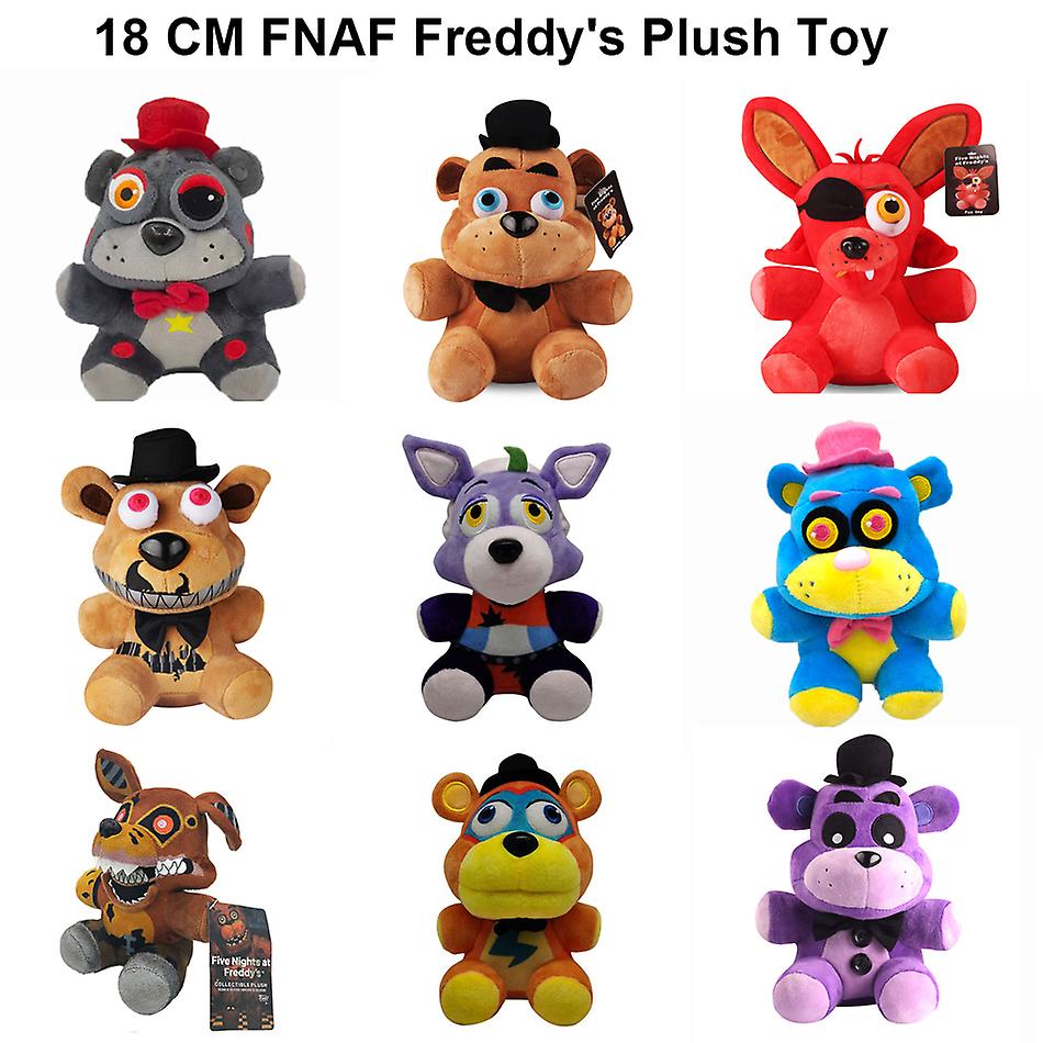 1pcs 18cm Fnaf Pelúcia Brinquedos Freddy Urso Foxy Chica Palhaço Bonni