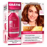 Kit Tintura Imédia Excellence L&#39;oréal Chocolate 6.7 Ganhe Condicionador Cuidado Milagroso Da Cor