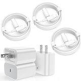 Iphone Fast Charger 6 Pack Apple Mfi Certified 3 Pcs App