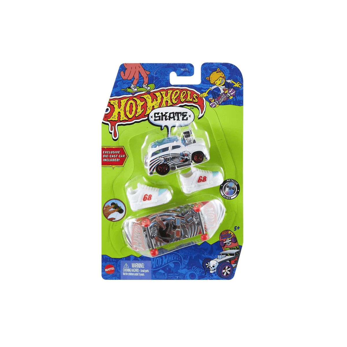 Hot Wheels Skate De Dedo Com Tênis E Carro Hgt71 - Mattel