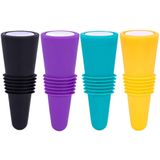 Rolhas De Vinho Para Garrafas De Vinho, Feipuker Silicone Colorido + Rolha De Vinho De Aço Inoxidável, Tampa De Loja De Vinhos, Rolhas De Ga