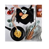 12 Pces/conjunto De Silicone Utensílios De Cozinha Cozinha-preto