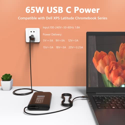 65w Usb-c Carregador Portátil Para Dell Latitude 5420 7420 5520