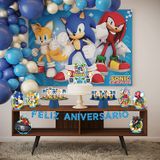 Kit Festa Fácil Sonic Aniversário Criança Infantil