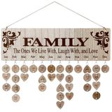 Presentes Para Mãe Avó Com Grande Família - Placa De Aniversário Da Família De Madeira Calendário Parede Pendurado, Com 50 Etiquetas De Made