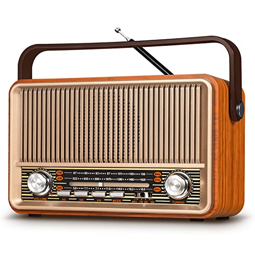 Prunus J120 Retro Vintage Radio Am Fm, Ondas Curtas Portáteis