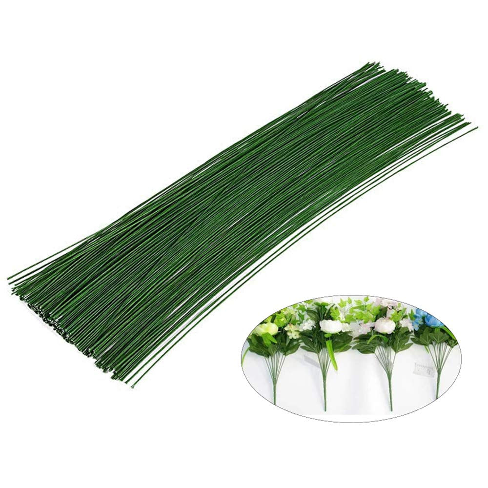 200 Arranjos De Flores De Fio De Tronco Floral Pcs E Artesanato Diy, Verde Escuro, Fio Floral Para Arranjo Florista De Flores 16 Polegadas