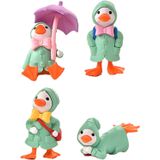 Mini Ducks Lightweight Decorative Adorable Ducks Figuras Verde Artificial De Longa Duração