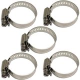 5 Peças 304 Grampo De Mangueira De Aço Inoxidável Para Mangueira Flexível Com Diâmetro Externo De 21-38 Mm. Largura Do Clipe 12 Mm. Robusto