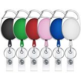 6 Pacotes Suporte De Crachá Retrátil, Chaveiro Retrátil Bobina Carabiner Id Chaveiro Retrátil Lanyard Com Clipe Para Suporte De Crachá De Ca
