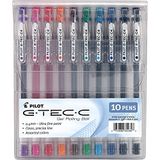Pilot G-tec-c Gel Rolling Ball Pens, Ultra Fine Point (0.4mm), Assorted Color Inks, 10-pack Pouch (35484)