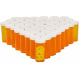 50 Pacotes Garrafas Vazias De Pílula Com Tampas, Frascos De Medicação Prescritos, Recipientes (laranja, 8-dram)