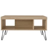 Mesa De Centro Com Pés Metálicos 91x59cm Liberty Carvalho Artely