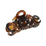 Francês Love Tortoise Shell Brown 3 Acetato De Celulose Covered Spring Sturdy No Slip Grip Flat Teeth Jaw Hair Clamp Clamp Clutcher For Wom