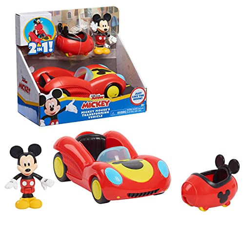 Disney Junior Mickey Mouse Funhouse Veículo Transformador, Mickey Mouse, Carro De Brinquedo Vermelho, Pré-escola, Por Just Play