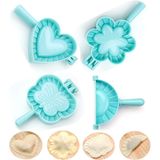 4 Peças Fabricante De Bolinhos, Cortador De Bolinho Chinês Torta Ravioli Empanadas Press Mold, Coração /flor /estrela/rodada, Tamanho Médio