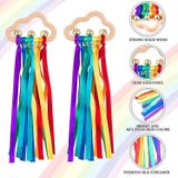 Arco-íris Brinquedos De Anel De Fita De Madeira - 2pcs Chocalho De Fita Arco-íris