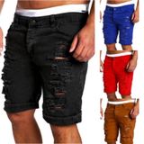 Masculino Masculino Plus Size Rasgado Short Jeans =(m)