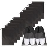 10 Pcs Travel Shoe Bags Não Tecidas Sacos De Cordão De Tecido Com Janela Transparente Grande Armazenamento De Sapatos Embalagem Protetor Org