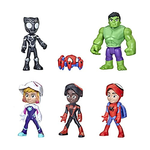 Marvel Hasbro Spidey E Seu Incrível Herói Amigos Revelam Multipack Com Recurso Mask-flip, Brinquedos De Figura De Ação Em Escala De 10 Cm, C