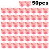 50 Peças De Mini Porcos De Borracha A Granel Para Presente De Brinquedo De Banho De Bebê