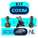Kit Coxim Calço Motor E Cambio Honda New Civic 2007 A 2011