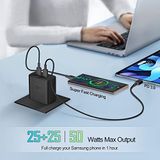 Carregador Usb-c 45w, Carregador Super Rápido De Porta Dupla Tipo C Wit