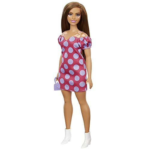 Barbie Fashionistas Doll  171, Com Polka Dot Dress, Brinquedo Para Crianças De 3 A 8 Anos