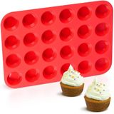 Silicone Muffin Pan Mini 24 Xícaras Cupcake Pan, Antistick Bpa Free Silicone Baking Pan 1 Pack