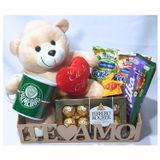 Cesta Palmeiras Presente Dia Dos Namorados Com Urso Caneca